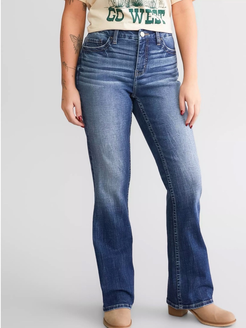 BKE by Buckle Gabby Jeans High Rise Curvy Fit Bootcut Jeans Western Size 30x31.5